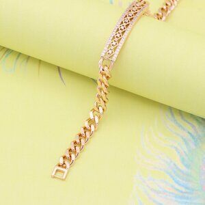 "Rose Gold Bracelet with Diamond-Cut Crisscross Bar Design, XPBL0855